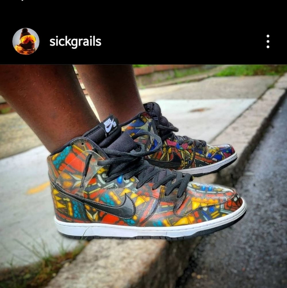 @sickgrails on IG #Nike Dunk SB High Cncpts "Stained Glass